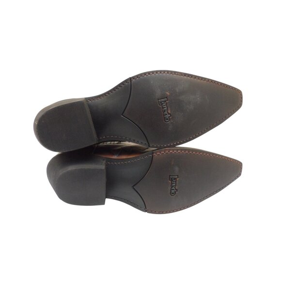 Laredo Men's Cowboy Pointed Toe Leather Western Ankle Boots 6208 Brown Size 9D - Picture 5 of 8